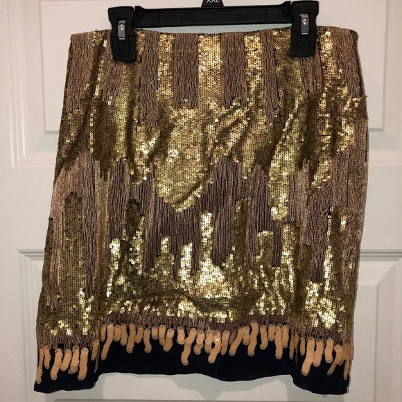 New Geisha Designs India x Anthropologie Sequin Mini Skirt sz S/Small